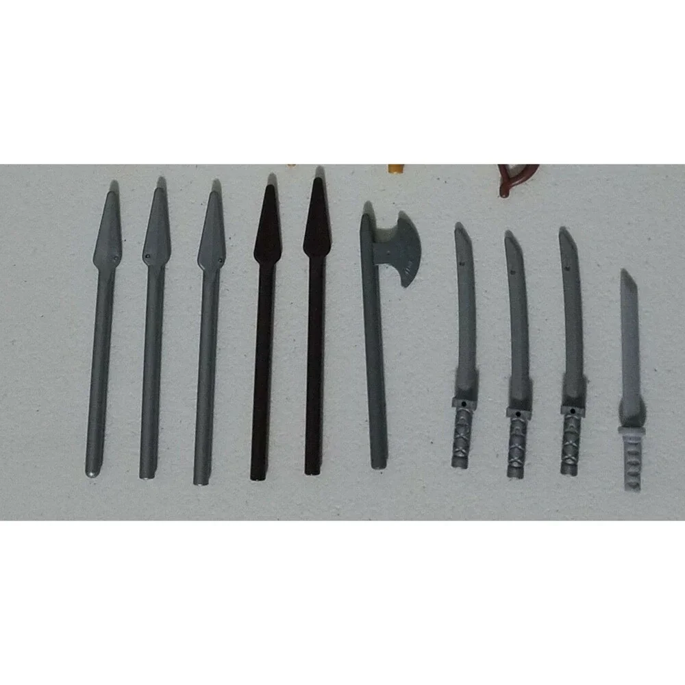 VINTAGE LEGO BLOCKS PARTS, CITY, WEAPONS SWORDS SPEARS BOWS ACCESSORIES ETC.